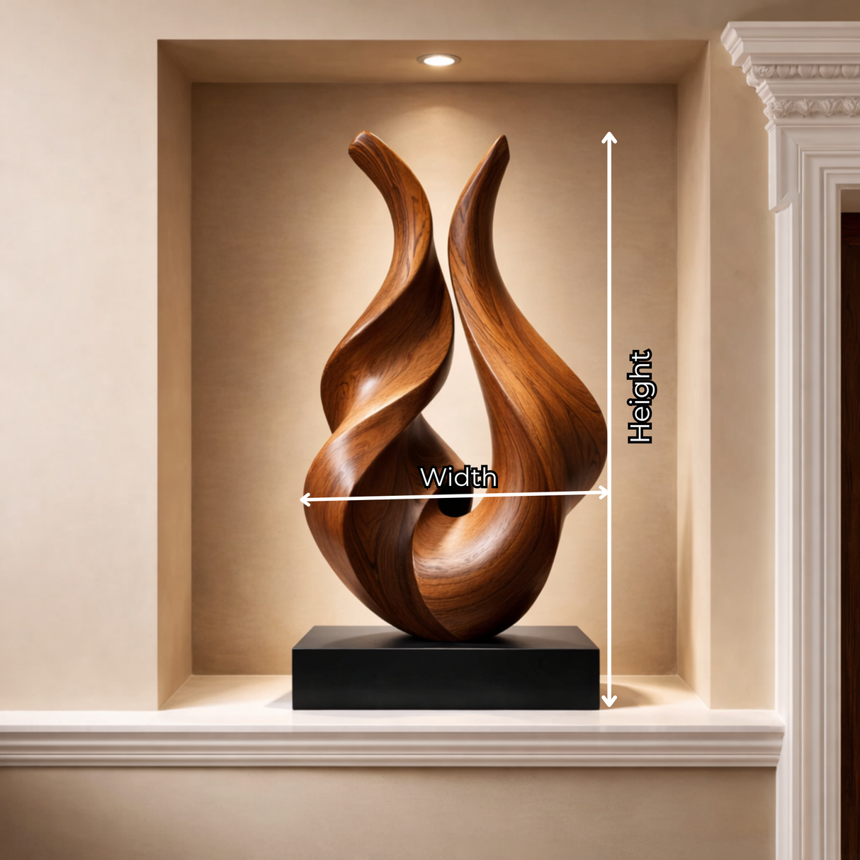 Handmade Abstract Wood Sculpture Modern Twisted Table Decor