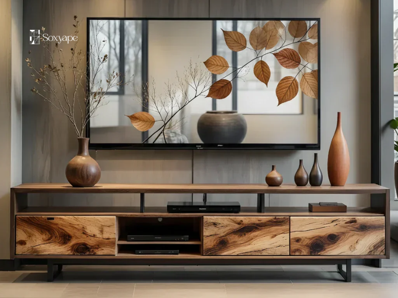 Wooden TV Stand With Drawers - Smart Storage for a Stylish Living Room