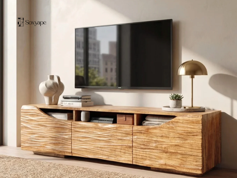 Wooden Oak TV Stand - Timeless Warmth for a Stylish Living Room