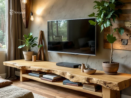Wooden TV Stand Rustic - Warm Style for a Timeless Living Room