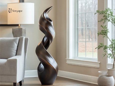 Large Wooden Abstract Sculpture For Living Room - Statement Art That Elevates Modern Interiors