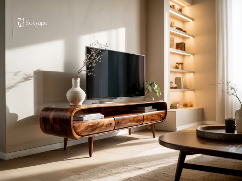 Solid Wood TV Console - Timeless Craftsmanship For Modern Living