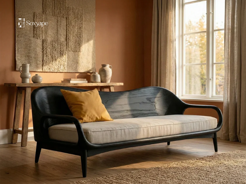 Comfortable Wood Sofa Seating - Natural Support For Everyday Living Room Comfort