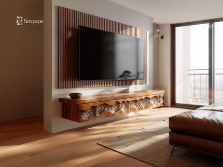 Contemporary Floating TV Stand - Sleek Storage for a Modern Living Room