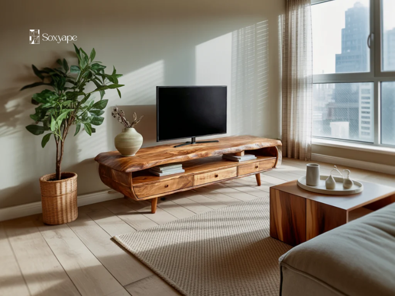 Rustic Wood TV Console - Elevating Your Home Entertainment With Natural Elegance
