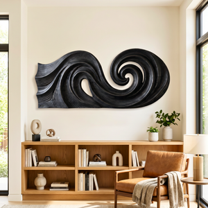 Double Spiral Flow Wood Wall Sculpture
