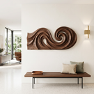 Double Spiral Flow Wood Wall Sculpture