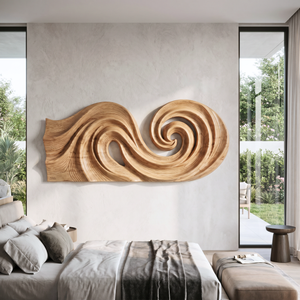Double Spiral Flow Wood Wall Sculpture