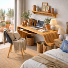 Organic Floating Writing Desk with Flowing Sculptural Edge
