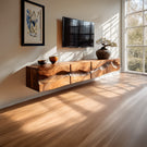 Artisan Sculpted Solid Wood Floating TV Console