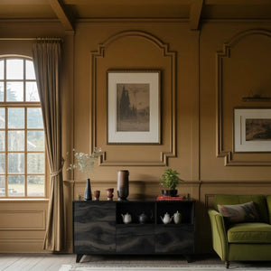 Solid Wood Storage Sideboard with Sculptural Grain for Modern Interiors