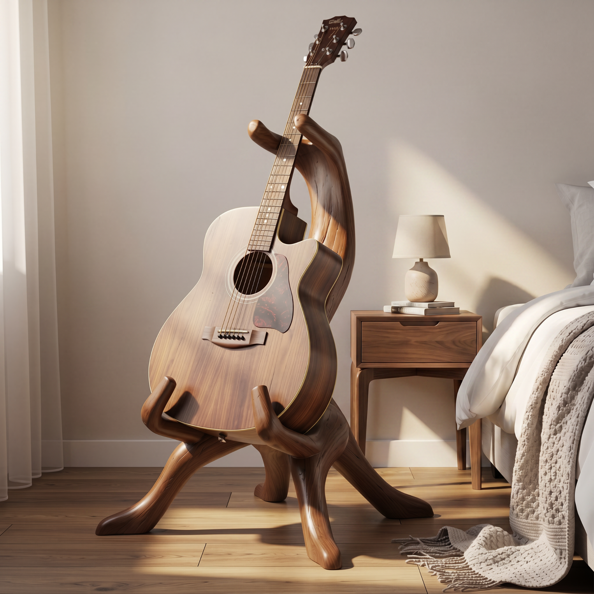 Rootform Guitar Holder Handmade Wooden Floor Stand