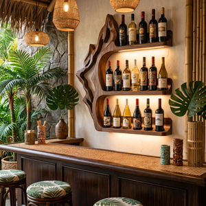 Modern Solid Wood Wine Rack Wall Shelf For Luxury Interiors