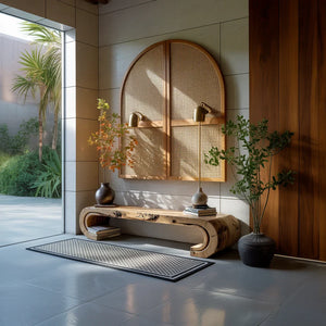 Solid Wood Loop Bench with Curved Ends for Minimalist Entryway