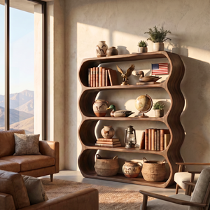 Modern Bookshelf Handmade Organic Display Shelf Contemporary Sculptural Storage Unit