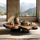 Solid Wood Organic Coffee Table for Modern Zen and Japandi Interiors