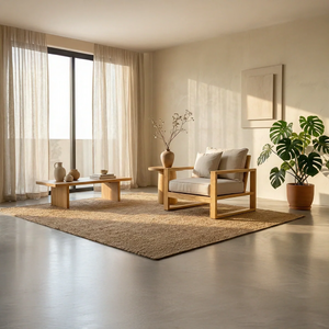 Solid Wood Lounge Chair with Cushion Handmade Wooden Armchair