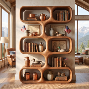 Organic Modern Bookshelf Handmade Sculptural Display Shelf Contemporary Storage Unit