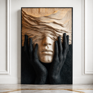 Organic Wood Wall Sculpture with Hidden Face