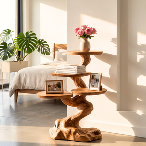 Tree Root Pedestal Side Table Handmade Wooden Display Stand