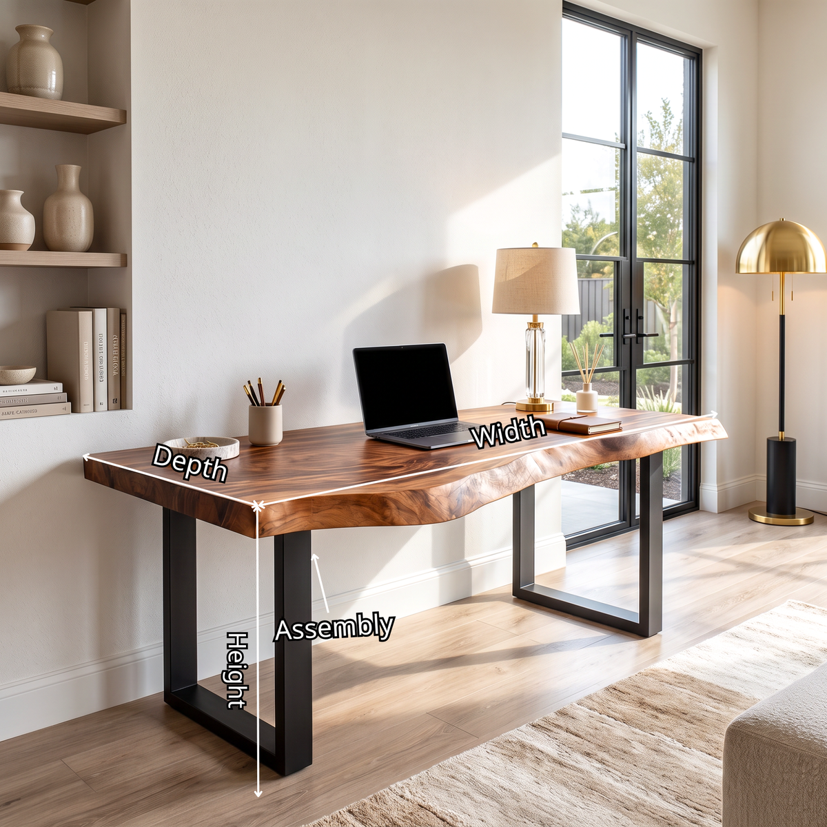 Live Edge Solid Wood Desk For Modern Home Office