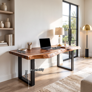 Live Edge Solid Wood Desk For Modern Home Office