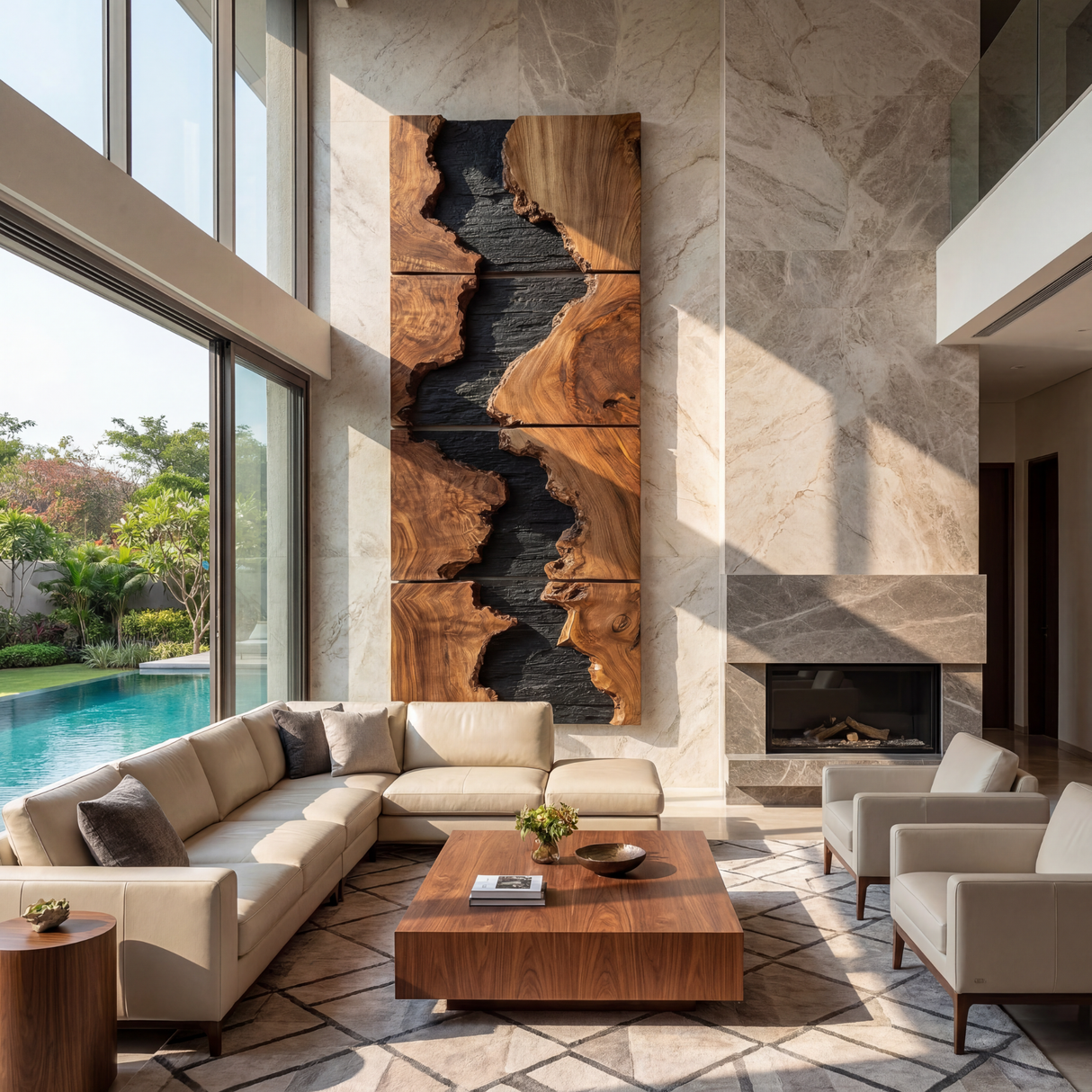 Canyon Divide Solid Wood Wall Sculpture Large Vertical Organic Modern Statement Art