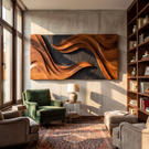 Sculpted Horizon Wooden Wall Art Panel Modern Organic Abstract Sculpture