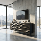 Sculptural Solid Wood TV Cabinet for Modern Interiors