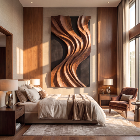 Vertical Wooden Wall Art Luxury Organic Abstract Sculpture