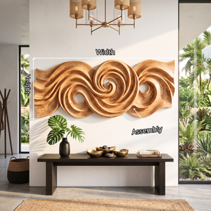 Spiral Tide Wood Wall Sculpture with Organic Flow