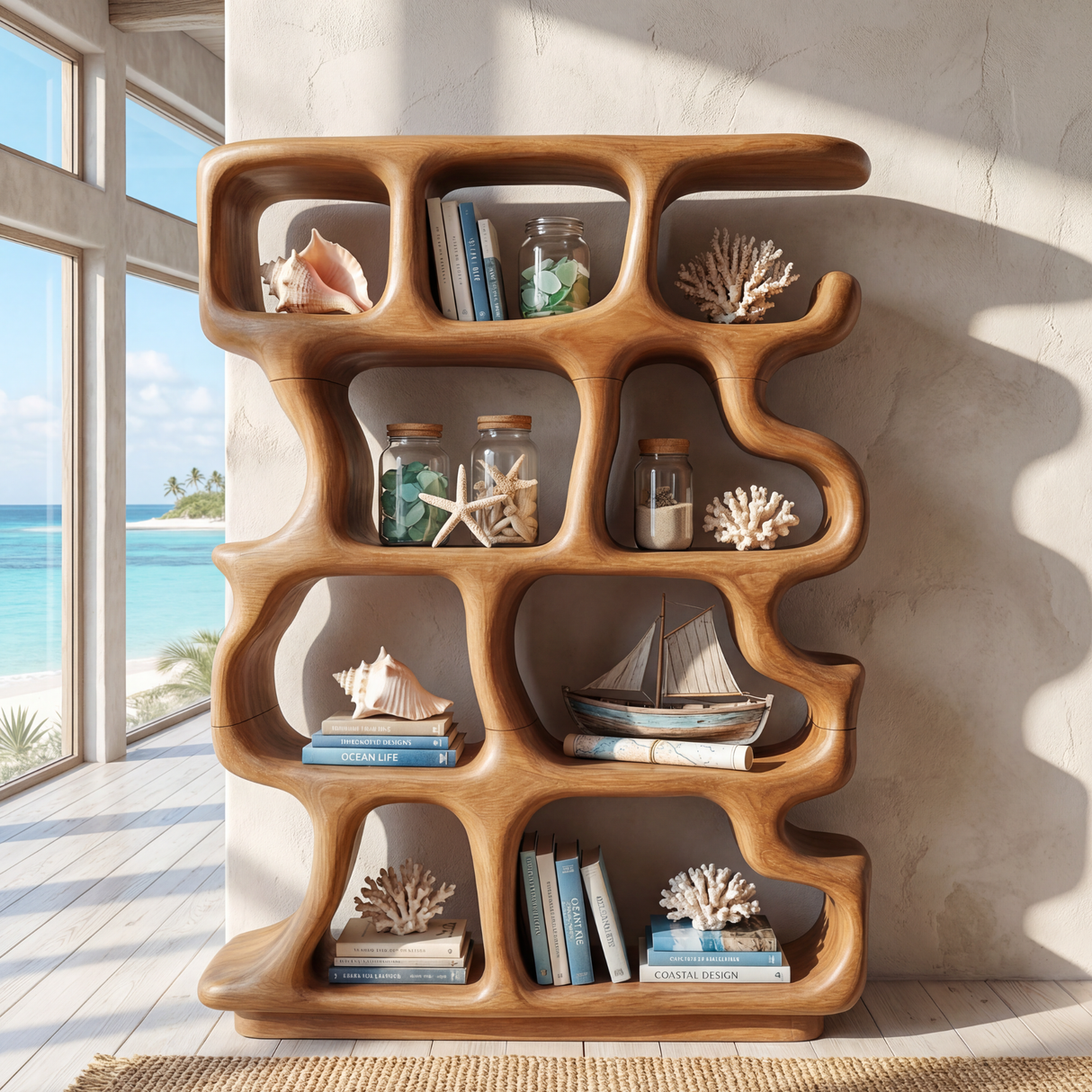 Modern Organic Statement Bookcase