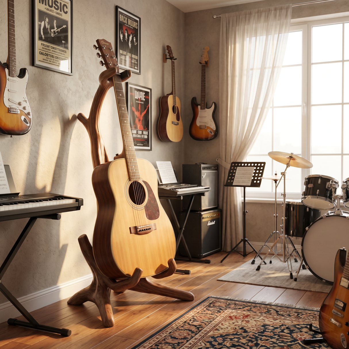 Branchform Guitar Holder Handmade Wooden Floor Stand