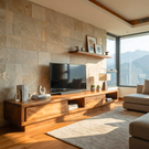 Solid Wood TV Cabinet for Modern Living Room Entertainment Spaces