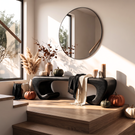 Bench Solid Wood with Sculptural Scroll Base and Flowing Organic Seat