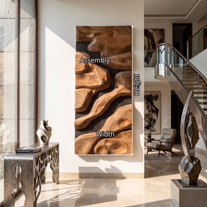 Layered Wood Wall Art with Organic Topographic Forms and Natural Grain Texture