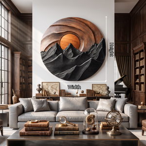 Mountain Sunset Wooden Wall Sculpture For Modern Nature Inspired Home Decor