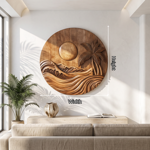 Tropical Waves Wooden Wall Sculpture For Coastal Nature Inspired Home Decor