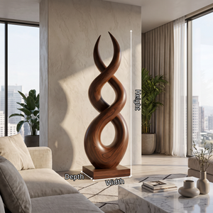 Handcrafted Solid Wood Infinity Twist Sculpture for Entryway and Living Room Decor