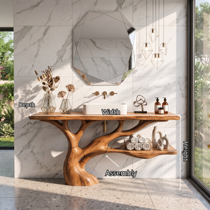 Bathroom Vanity Solid Wood with Sculptural Branch Base