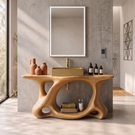 Bathroom Vanity Solid Wood with Sculptural Multi Arch Base