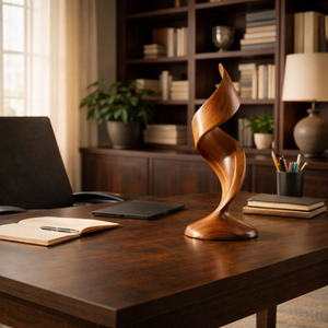 Handmade Modern Wood Sculpture Minimalist Twisted Table Decor