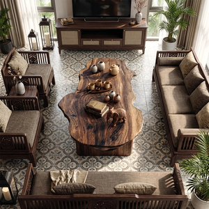 Live Edge Solid Wood Coffee Table for Organic Living