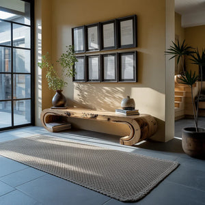 Solid Wood Loop Bench with Curved Ends for Minimalist Entryway