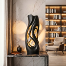 Flowing Hollow Wood Table Lamp with Warm Ambient Glow