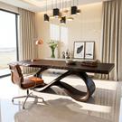 Organic Solid Wood Desk with Infinity Loop Sculptural Base