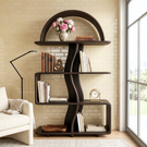 Organic Solid Wood Bookshelf with Arched Frame and Open Shelves