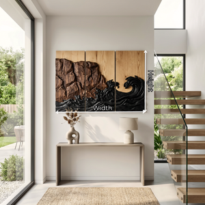 Cliffside Wave Triptych Wood Wall Art