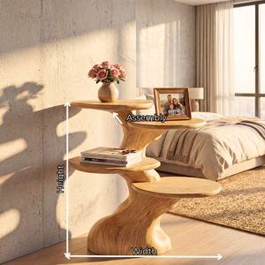 Freeform Tiered Side Table Handmade Sculptural Accent Shelf