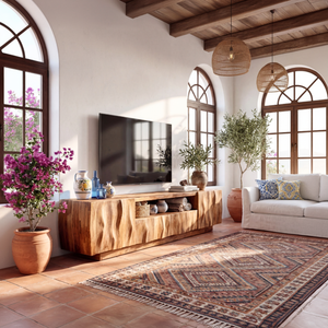 Sculptural Wood TV Cabinet with Flowing Wave Front for Modern Interiors